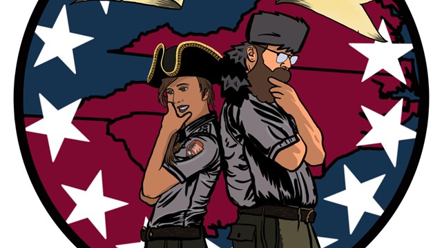 A cartoon of two Park Rangers